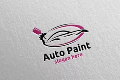 Car Painting Logo with Brush and Sport Car Concept 3 Product Image 4