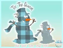 Tis The Season Snowman Buffalo Plaid Christmas Svg Cut Files Product Image 3