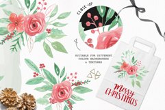 Watercolor Merry Berry Christmas Clipart Bouquets Flowers Winter Florals  Product Image 5