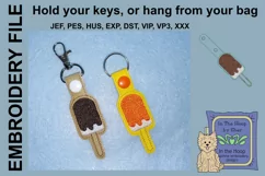 ITH Ice Cream Bar Vinyl Key Fob or Bag Tag - Snap Tab Product Image 1