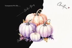 Watercolor Pastel Pumpkins Clipart | Watercolor Halloween Product Image 2