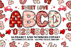 Valentine Alphabet Clip Art, valentines day letters doodle Product Image 1
