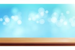 Wood Table Top Vector. Brown Bokeh Abstract Natural Product Image 1