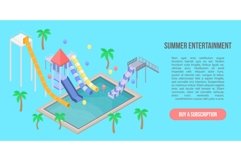 Summer entertainment concept banner, isometric style Product Image 1