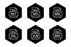 Set Of File Formats Icons Product Image 1