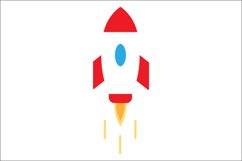 Spaceship icon in flat. Rocket symbol in flat. Product Image 1