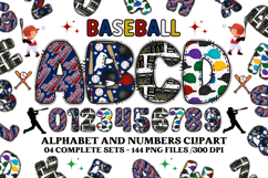Baseball Sport Alphabet png clipart, baseball letters doodle Product Image 1