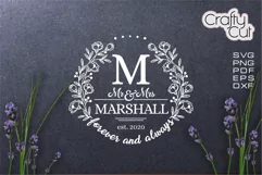 Mr and Mrs sign, Family Last Name Floral wreath, Rustic Sign Product Image 3
