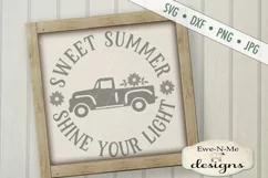 Sweet Summer Shine Your Light Vintage Truck SVG DXF Files Product Image 1