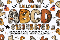 Halloween Alphabet png clipart, halloween letters doodle Product Image 1