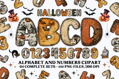Halloween Alphabet png clipart, halloween letters doodle Product Image 1