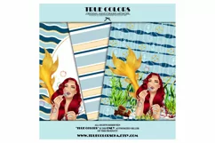 Mermaid Digital Paper Pack Red Hair Woman Paper Pack Product Image 2