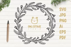 Floral X-mas Wreath SVG, Christmas Decor Cut File Product Image 1