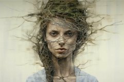 Artistic representation of a woman's face partially obscured Product Image 1
