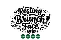 Resting Brunch Face Hand Lettered Svg Design Product Image 1