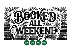 Hand Drawn Booked All Weekend Reading Illustration Product Image 1