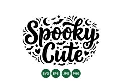 Hand Lettered Spooky Cute Halloween Clipart Design Product Image 1