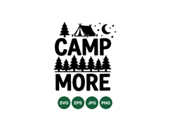 Outdoor Camping Tent And Pine Trees Svg Design Product Image 1