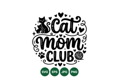 Cat Mom Club Silhouette SVG Cut File Design Product Image 1