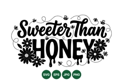 Hand Drawn Sweeter Than Honey Floral Illustration Product Image 1