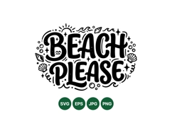 Hand Lettered Beach Summer SVG Design Clipart Product Image 1