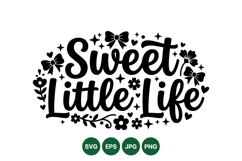 Sweet Little Life Decorative Typography Clipart Design Product Image 1