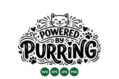 Fun Cat Typography Illustration With Paws Product Image 1