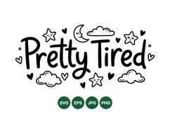 Hand Drawn Pretty Tired Doodle Vector Design Product Image 1