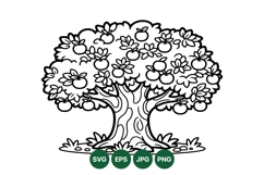 Hand Drawn Apple Tree Illustration Clipart Design Product Image 1
