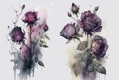 Gothic clipart, Purple roses clipart, Halloween sublimation Product Image 5
