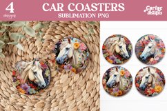 Car Coaster Sublimation, Horse Car Coaster Product Image 1
