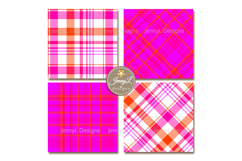 Neon Valentine Plaid Digital Papers Product Image 4