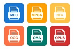 Set Of File Formats Icons Product Image 1
