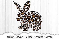 Leopard Print Easter Bunny SVG DXF Cut Files Product Image 6