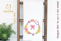 Floral Stethoscope SVG, Nurse Floral Monogram SVG Product Image 5