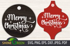 Merry Christmas SVG - Arabesque, Round Ornament Product Image 1
