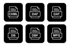 Set Of File Formats Icons Product Image 1