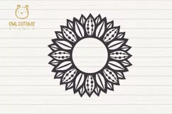 Sunflower Zentangle svg, Sunflower svg, Sunflower Monogram Product Image 3