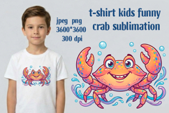 T-shirt kids funny crab sublimation Product Image 1
