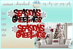 Seasons Greetings Buffalo Plaid Quote Svg Dxf Eps Png PDF Product Image 1