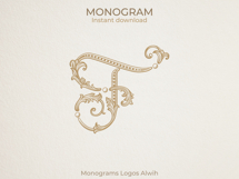 F Monogram Logo, Elegant Initial Monogram Product Image 2