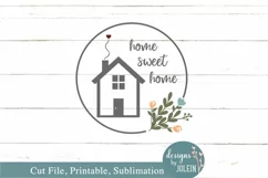 Home sweet Home Wreath SVG, Sublimation, Printable! Product Image 4