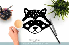Scandinavian Style Raccoon - Cute Nursery Kids SVG Cut File Product Image 2