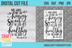 Kind Words Are Like Honey - A Christian SVG Cut File Product Image 2