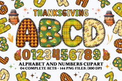 Thanksgiving Alphabet clipart, thanksgiving letters doodle Product Image 1
