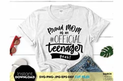 Birthday shirt Happy birthday gift SVG Proud Mom of Teenager Product Image 1