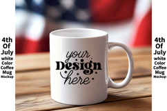 4th of July white 11oz blank coffee mug mockup Product Image 1
