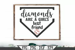 Diamonds Are A Girl's Best Friend Baseball SVG Product Image 1