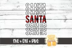 Santa - Buffalo Plaid Christmas Mirror Word SVG PNG DXF Product Image 2