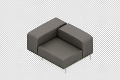 Isometric Arm Chair 3D isolated render Product Image 1
